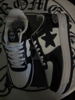 Bape shoes (black and white) sz 8