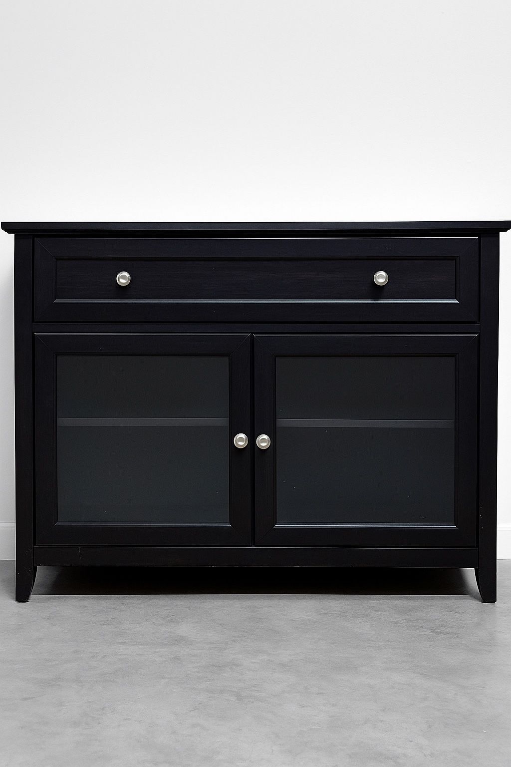 Modern Black & Wood TV Stand: