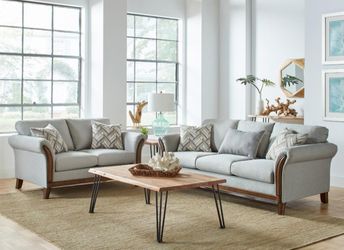 Roxanne - 2 Piece Flared Arm Living Room Set - Pearl Silver