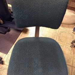 Vintage Green Upholstered Swivel Office Chair