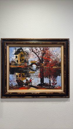 Original 1977 Morris Katz Framed Oil Painting - Signed/Authentic