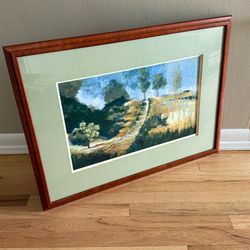 Large Vintage Framed Landscape Impressionist Print