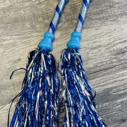 Cheerleader Pom Pom Toy Girl Blue Silver Pom Pom Party Halloween 