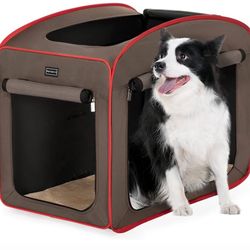 Pop Up Dog Crates Kennel Carrier, Portable & Lightweight, Included Soft Mat & Carrying Case