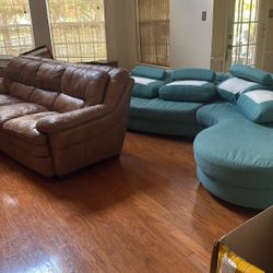Leather And Cloth Sofas for Free , Must  Pickup