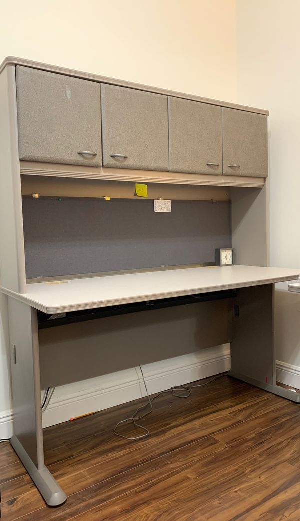 Office furniture desk with push pin bulletin board for Sale in Miramar