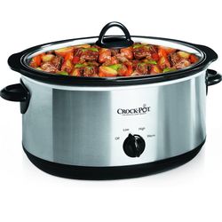 Tienda 4.6 4.6 de 5 estrellas (51,102) Crock-Pot Olla de cocción lenta manual ovalada de 7 cuartos de galón, acero inoxidable (SCV700-S-BR), utensilio
