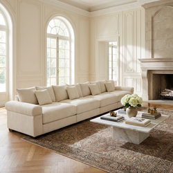 Albany 168" Modular Corduroy Oversized Cloud 5-Seater Sofa with Extra-Thick Armrests