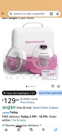 Electric Breast Pump -Lightweight, Portable, & Hands-Free with Baby Mouth Technology - BPA- Free, 4 Modes, 9 Levels - Elevate Your Breastfeeding Style