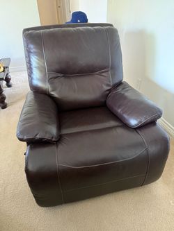 Dark Brown Leather Recliner Chair