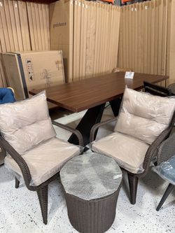 Outdoor Wicker Patio Set with Table and Chairs