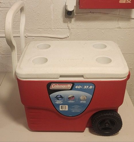 Coleman Wheeled Cooler - Red