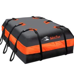Car Roof Bag, Rooftop top Cargo Carrier Bag, 20 Cubic feet, Waterproof for All Cars, 6 hooks