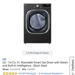 LG Gas Dryer Stackable