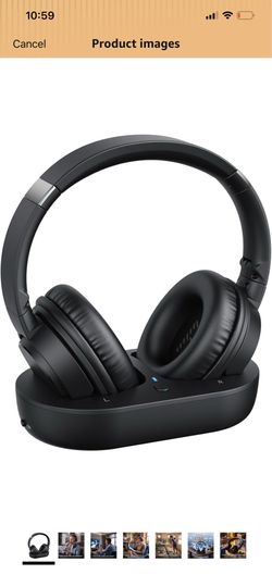 Wireless Headphones for TV Watching, TV Headphones Wireless for Seniors with Versatile Transmitter Charging Dock, Instant Audio Sync, 60-Hour Playtime