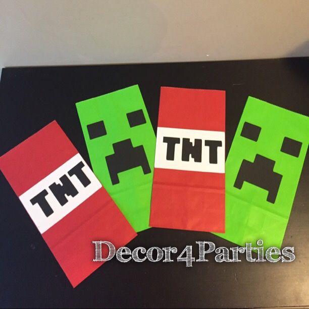 Minecraft Favor party bags