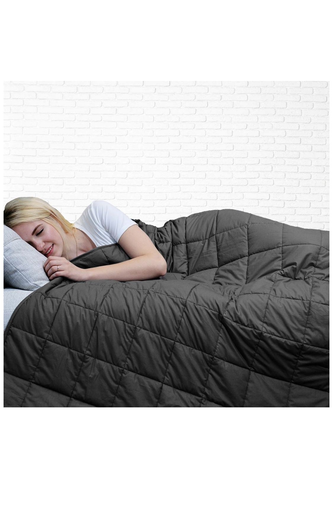 Adults Weighted Blanket (20 lbs,80''x87'',King Size,Dark Gray) 100 Cotton and Glass Beads 2.0