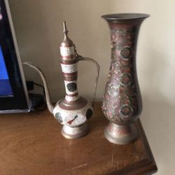 Vintage Indian Samovar and Vase