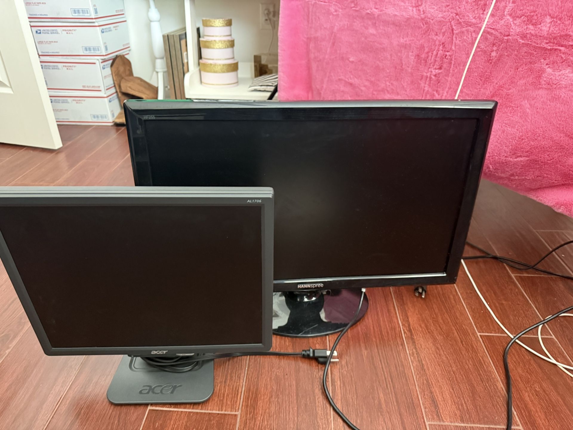 Two Computer Monitors