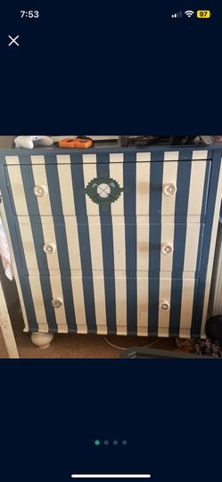 Striped Blue And White Drawer