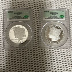 2023 S Pr 69 D Cam Peace Dollar And Morgan Set 