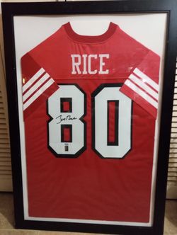 Jerry Rice Sign Frame Jerseys With Certificate Of Authenticity