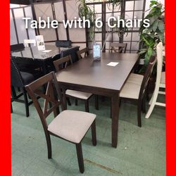 😍 Dining Table with 6 Chairs