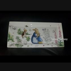 Beatrix Potter Peter Mrs. Rabbit Ceramic Serving Rectangular Tray Benjamin Bunny