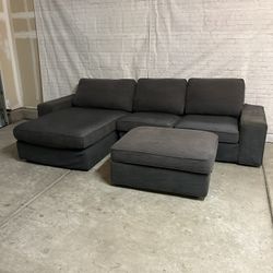 Beautiful 3pc Grey Sectional (Delivery Available)