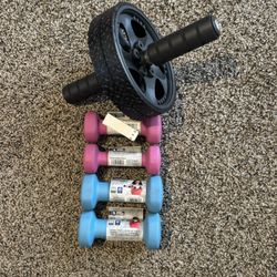 Starter Home Gym Bundle – MaxiClimber + Dumbbells + Ab Wheel – $40 OBO