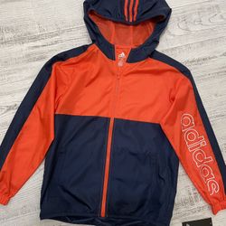 Adidas rain jacket size 10-12 youth new pick Up at Timber Dr garner