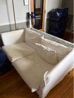 ikea small white couch