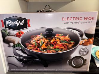 NEW Parini 13” Electric Wok w/ Glass Lid