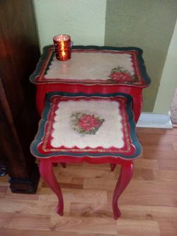 Pair of nesting xmas tables