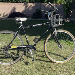 Rare Schwinn Gateway 7 Speed 28 inch with  700cc/27” wheels  including Fold Up Bike Basket