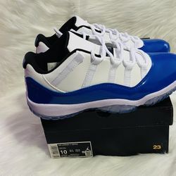 Air Jordan 11 Low “Legend Blue” Retro Sneakers – White & Carolina Blue Patent Leather Basketball Shoes 