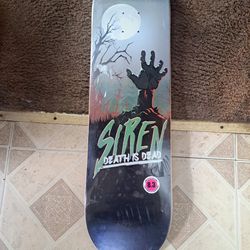 SIREN SKATEBOARDS THE EVIL DEAD DEATH IS DEAD LOGO SKATEBOARD DECK SIZE 8.3