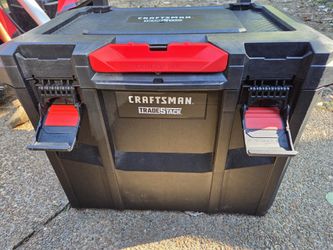 CRAFTSMAN TRADESTACK Tool Box with Wheels, Waterproof, Stackable System, Portable Rolling Storage 22.5 Inch (CMST21445 + CMST21430)