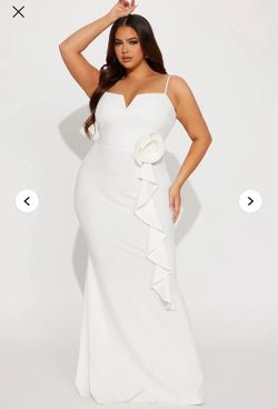 Fashion Nova White Maxi Bridal Dress 3x