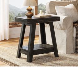 Tribesigns 2-Tier Wooden End Table, Farmhouse Style