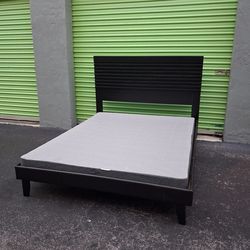 Queen bed frame with Headboard and boxspring