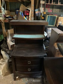 Two tall end tables