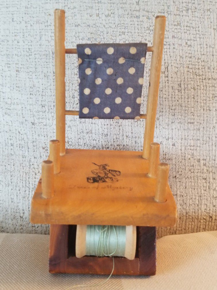 Antique Wooden Chair For Spools Of Sewing Threads