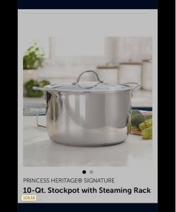 Princess Heritage Signature 10-Qt. Stockpot with Steaming Rack