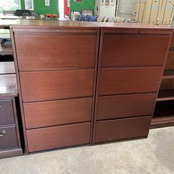 2 Matching Haworth 4 Drawer Lateral File Cabinet! Only $80 Ea!