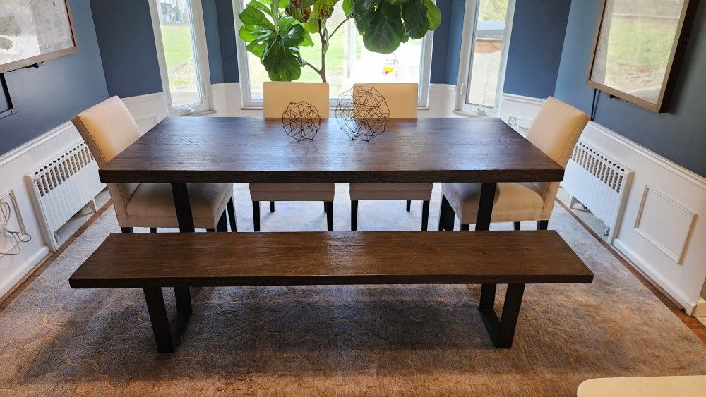 Dining Table and Bench 86 Inches