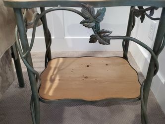 Nightstand made of wood and rod iron