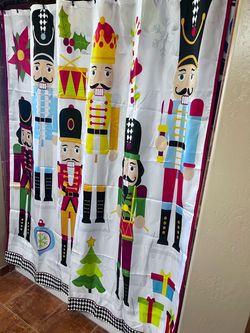 Nutcracker Shower Curtain Custom Made Courtly Check Christmas