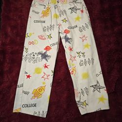 Manfinity Men Star And Letter Graphic Straight Leg Jeans