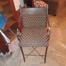 Nice Vintage Bar Chair With Back Print Of  Safari